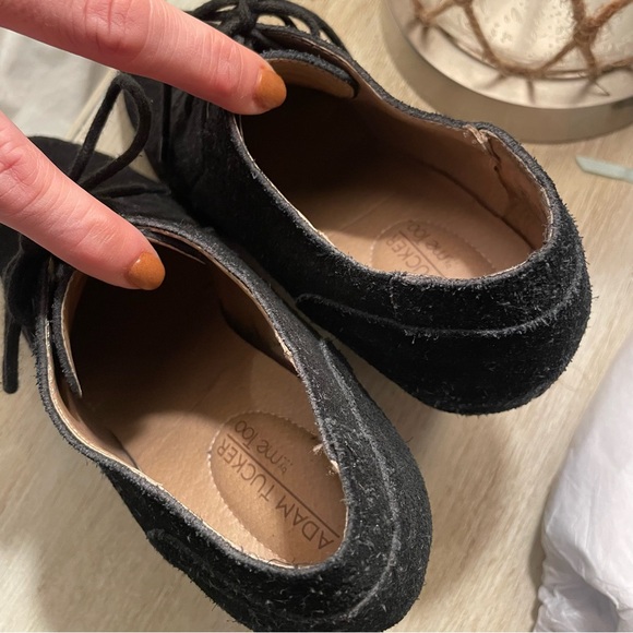 Adam Tucker Black Suede Lace-up Booties - Picture 6 of 8